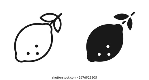 Lemon icon set. Vector illustration .