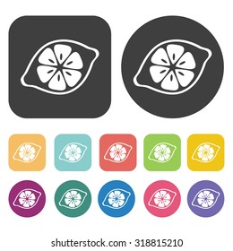lemon icon set. Vector Illustration eps10
