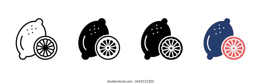 Lemon icon sheet multiple style collection