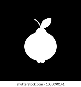 Lemon icon. Silhouette Lemon vector icon for web design isolated on black background