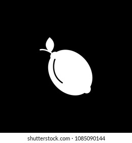 Lemon icon. Silhouette Lemon vector icon for web design isolated on black background