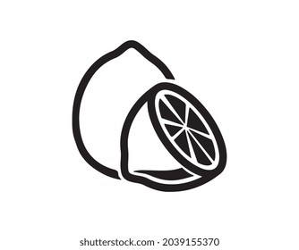Lemon icon. Simple design. Isolated on white background.