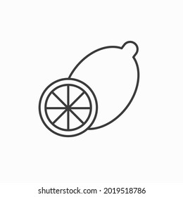 Lemon icon. Simple design. Line vector. Isolate on white background. thin line sign. Isolated contour symbol illustration