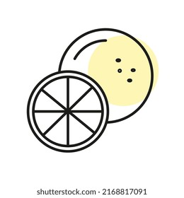 Lemon icon. Simple design. Line vector. Isolate on white background