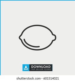 lemon icon. simple outline lemon vector icon. on white background.