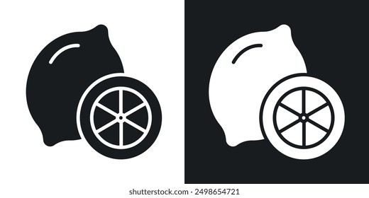 Lemon icon in solid style