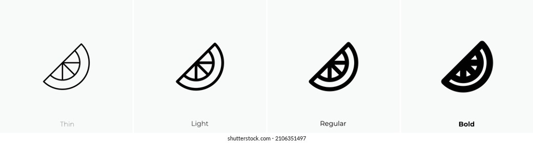 lemon icon. Thin, Light Regular And Bold style design isolated on white background