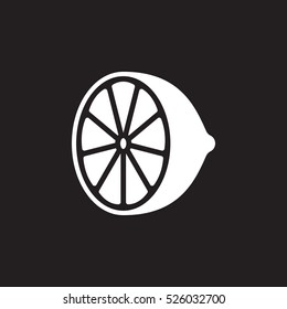 Lemon icon vector, Citrus filled flat sign, solid pictogram isolated on black, logo illustration