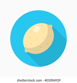 Lemon icon, Vector flat long shadow design. EPS10