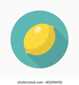 Lemon icon, Vector flat long shadow design. EPS10