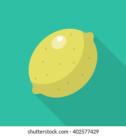 Lemon icon, Vector flat long shadow design. EPS10