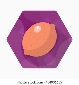 Lemon icon, Vector flat long shadow design. EPS10