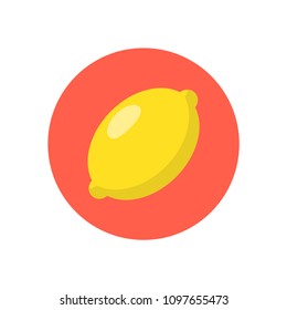 Lemon icon. Vector illustration. Flat design.