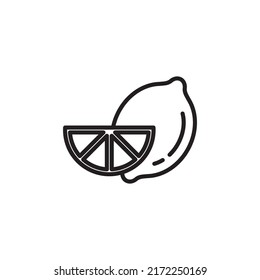 Ilustración del vector de icono del limón en fondo blanco