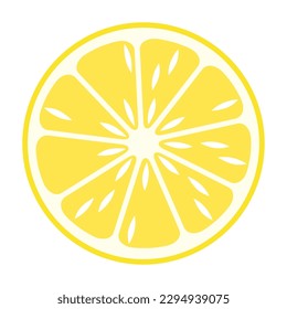 Lemon icon. Vector illustration of lemon slice isolated on white background.