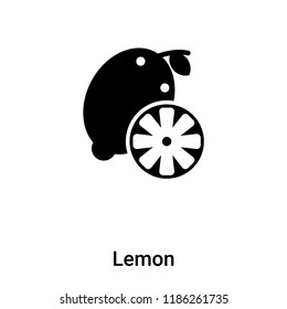 Lemon icon vector isolated on white background, logo concept of Lemon sign on transparent background, filled black symbol