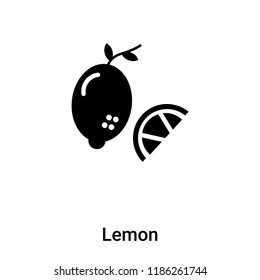 Lemon icon vector isolated on white background, logo concept of Lemon sign on transparent background, filled black symbol