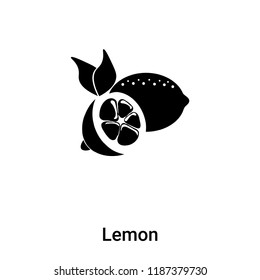 Lemon icon vector isolated on white background, logo concept of Lemon sign on transparent background, filled black symbol