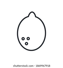 Lemon icon. Vector linear icon, contour, shape, outline isolated on a white background. Thin line. Modern minimalistic design. Fruits.