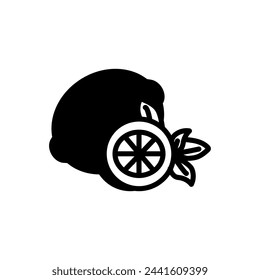 Lemon  icon in vector. Logotype
