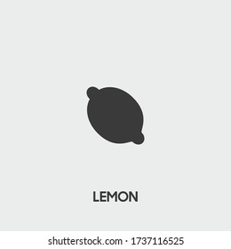 lemon icon. lemon vector on gray background