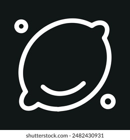 Zitronensymbol Vektorgrafik Umriss auf schwarzem Hintergrund.