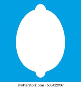 Lemon icon white isolated on blue background vector illustration