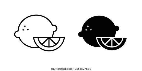 Lemon icons in black and white colors