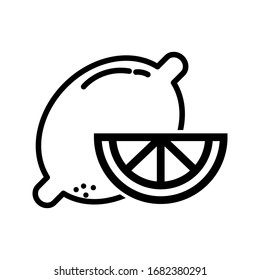 Iconos de limón. Diseño sencillo. Vector de línea. Aislar sobre fondo blanco