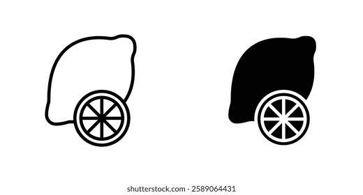 Lemon icons thin line illustrations designs