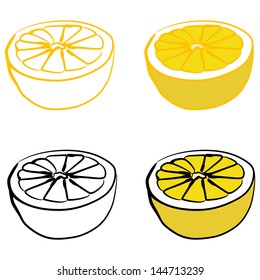 lemon, illustration