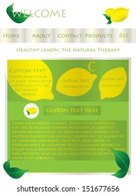 Lemon illustration abstract background yellow green
