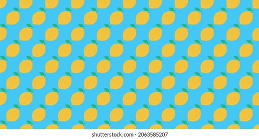 Lemon illustration background. Seamless pattern.Vector. 