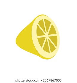 Lemon illustration. Cutted lemon. Lime illustration. Fruit illustration. Half lemon. Healthy food. Sour fruit. Organic fruit. 