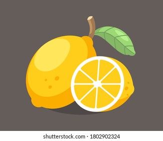 Lemon illustration with flat style