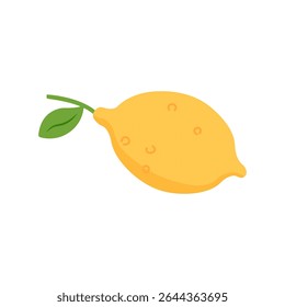 Lemon illustration in flat style on white background