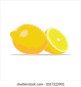 Lemon illustration. Fresh fruit. Simple vector