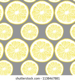 Lemon Illustration Seamless Vector Pattern