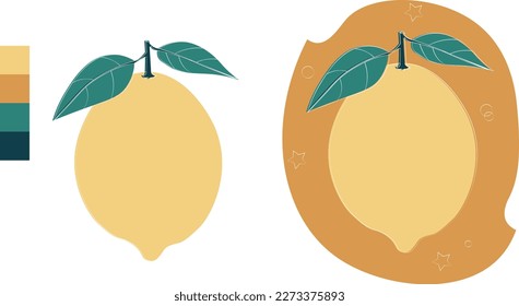 Ilustración limón. Logotipo de diseño simple. Vector
