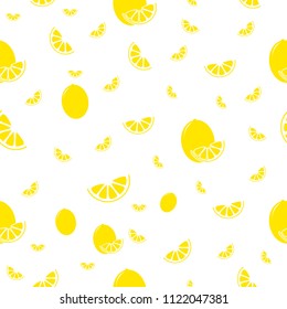 Lemon illustration. Textiles, background, wallpaper fabric seamless yellow  eps 10