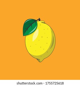 ilustración de limón.Frutos de limón frescos con hoja