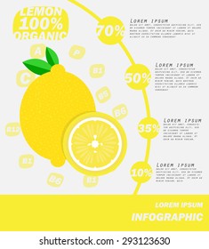 Lemon Infographics , fruit vegetable , vector illustration