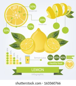 Lemon. infographics. fruits vector illustration.