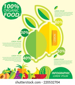 Lemon, infographics. fruits vector illustration.