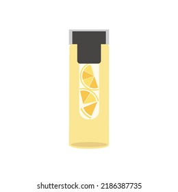 Vector de agua con limón, arte, gráfico y diseño plano.