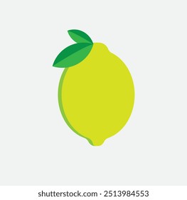 Lemon isolate with leaves on white background