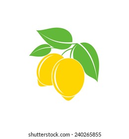 Lemon. Isolated fruit on white background. Vector illustration EPS10