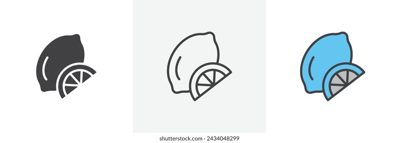 Lemon Isolated Line Icon Style Design. Simple Vector Illustration