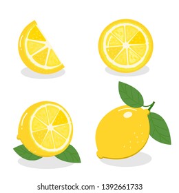 Lemon isolated on white background. vector illustration