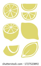 Limón aislado sobre fondo blanco. Colección.